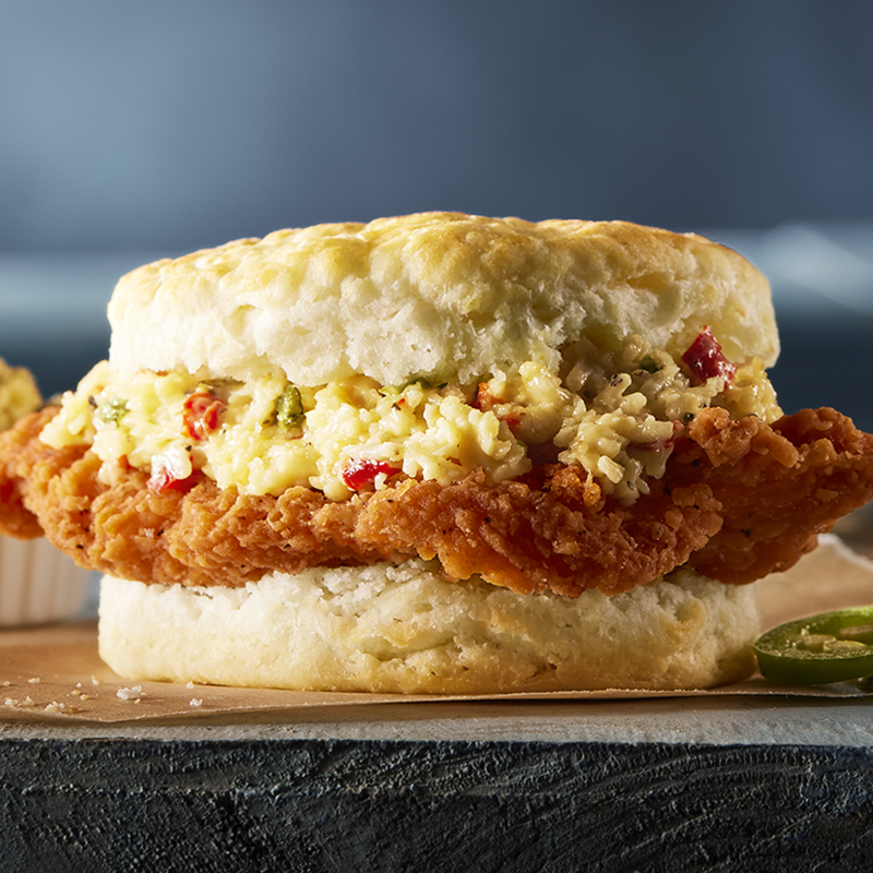 Spicy Chicken Pimento Cheese Biscuit